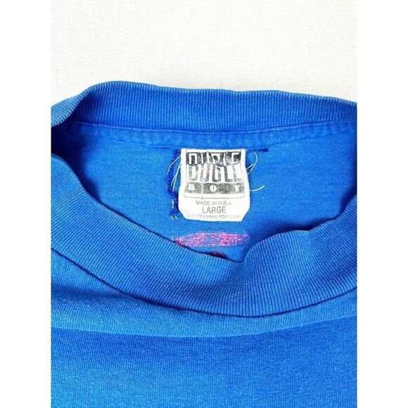 Vintage Bugle Boy T-Shirt Blue Large Surf Beach Skate Single Stitch - Picture 4 of 10